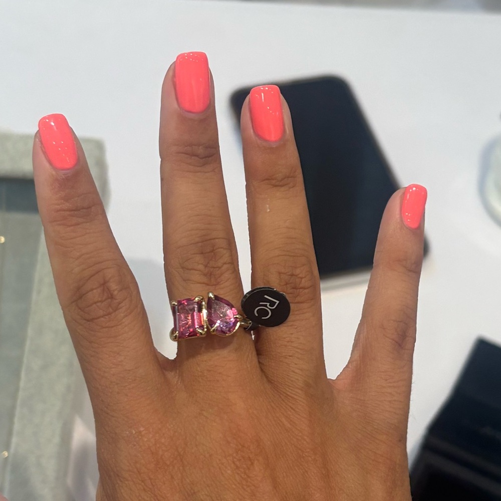 Ring Concierge Toi et Moi Pink Topaz Gemstone Ring